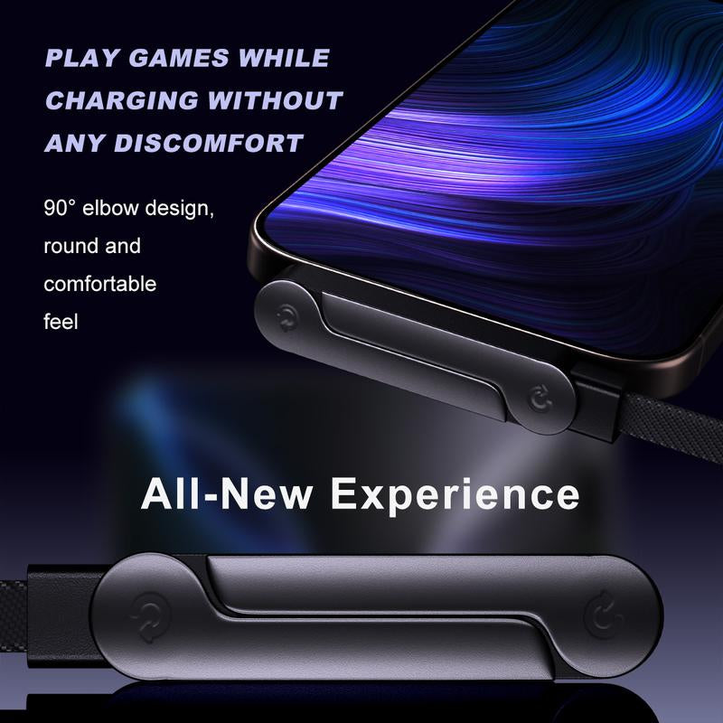 【New Year Deal】Invisible Holder Charger Cable with Stand 240W Super Fast Charging 2-In-1 Fast Charging Cord & Phone Stand for Gaming Office Car Travel Compatible with Type-C Charging Cable Black